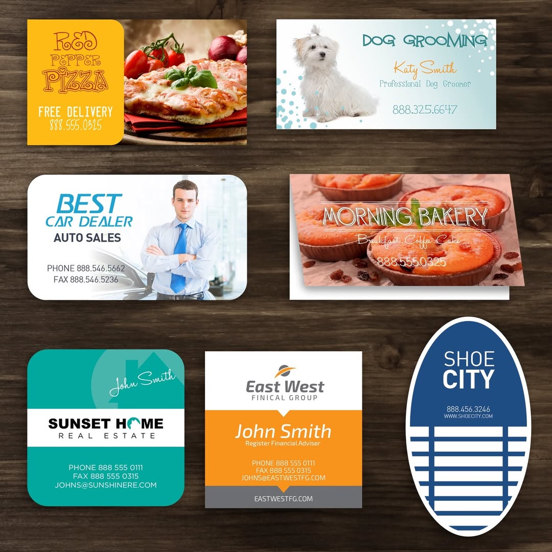 Collection of business cards designed by Postcard GR